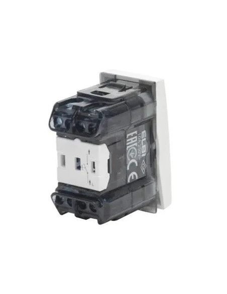 Intrerupator cu revenire 1 modul ELBI, alb - aparatajelectric.ro