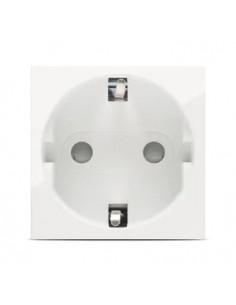 Priză Schuko 2 module alb cu protecție copii - aparatajelectric.ro