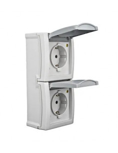 Priză dublă PE, 16A, verticală, IP54 - aparatajelectric.ro 2