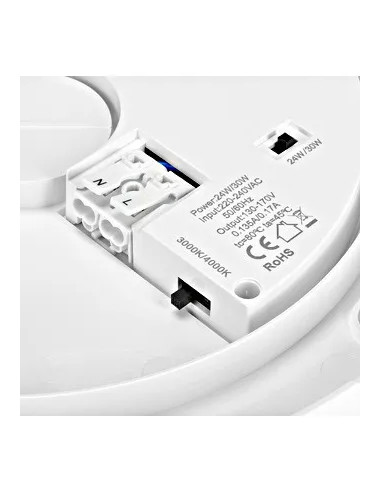 MAIA LED Round 280 24W/18W 3K/4K 230V IP54 senzor, alb