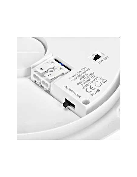 MAIA LED Round 280 24W/18W 3K/4K 230V IP54 senzor, alb