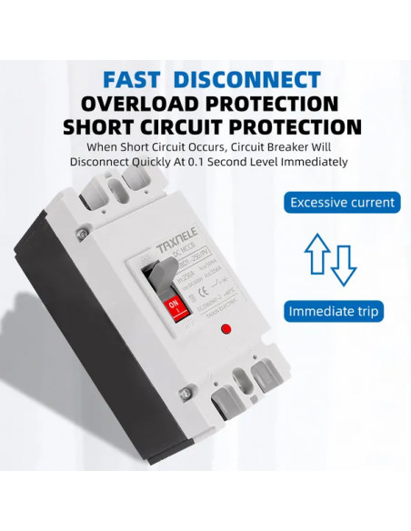 Întreprupător DC MCCB 2P 250A 600VDC | aparatajelectric.ro