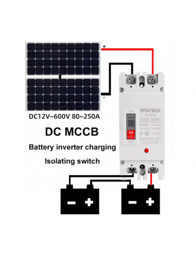 Întreprupător DC MCCB 2P 250A 600VDC | aparatajelectric.ro