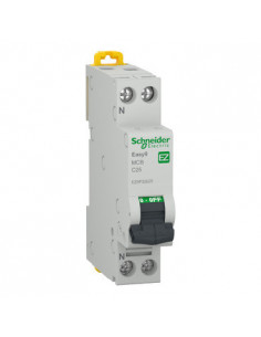 Easy9 Întreruptor automat 1P+N 25A 4500A curba C - protecție electrică