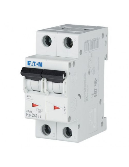 PL6-C40/2 Întrerupător automat 2P 40A curba C 6kA - Eaton