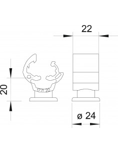 Suport conductor universal Rd 8-10 mm cu holțșurub premontat, înălțime montaj 20 mm 2