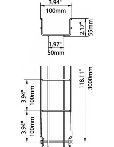Jgheab din sârmă 3000x100x50mm - Soluție practică pentru managementul cablurilor