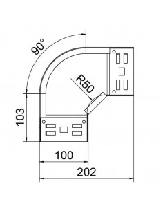 Cot 90° ptr jgeab metalic 100x60mm 2