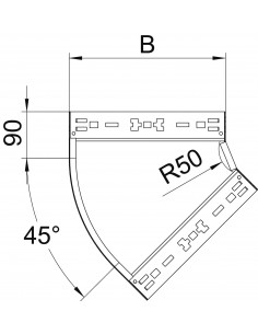 Cot 45° ptr jgeab metalic 100x60mm 2