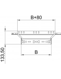 Ramificaţie scurtă tip T ptr jgeab metalic 100x60mm 2
