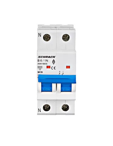 Întreruptor automat AMPARO 6kA, B 6A, 1P+N - aparatajelectric.ro