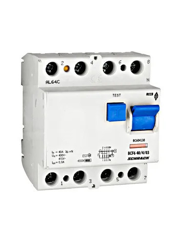 Intrerupător diferențial 40A 4 poli 300mA - Schrack | aparatajelectric.ro