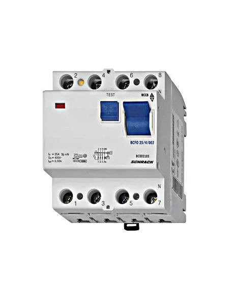 Intrerupător diferențial 63A 4 poli 500mA - Schrack | aparatajelectric.ro